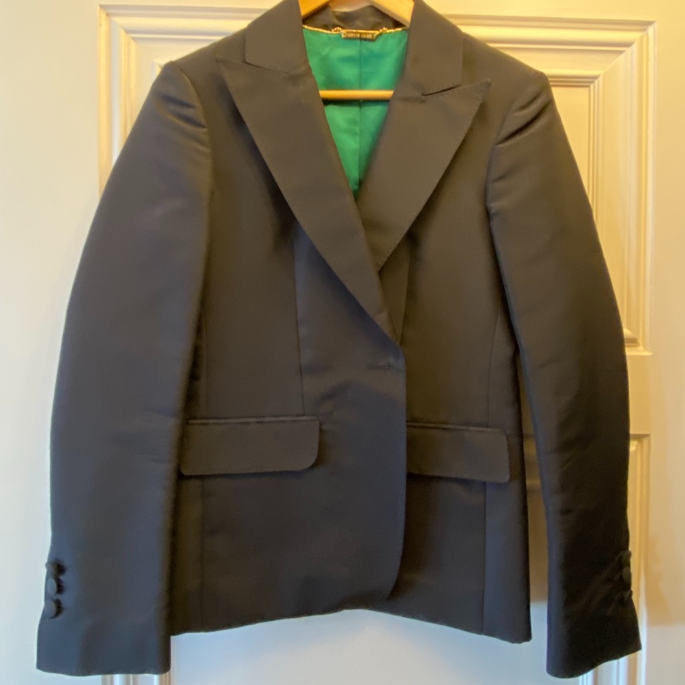 ROBERTO CAVALLI DUCHESS SATIN WOMEN'S TUXEDO BLAZER  - SIZE 42 / US 4